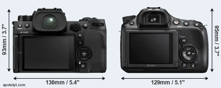 Comparison X-H2 or A58 rear