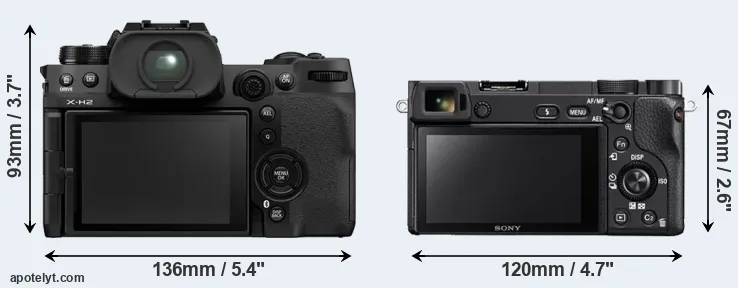 Comparison X-H2 or A6300 rear