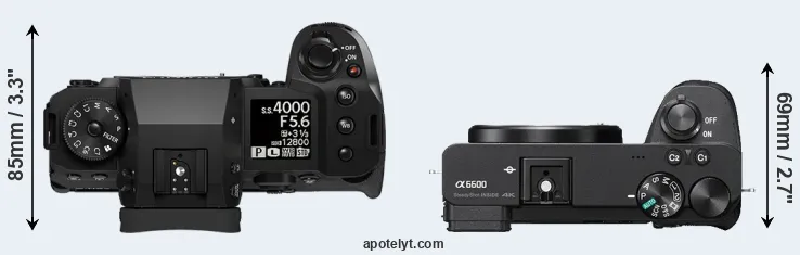 Compare X-H2 versus A6600 top