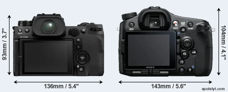 Comparison X-H2 or A77 rear