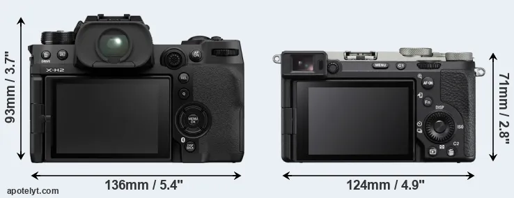 Comparison X-H2 or A7C II rear