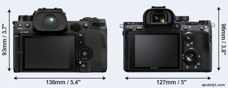Comparison X-H2 or A7R III rear