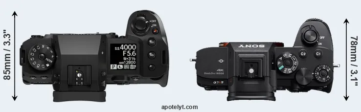 Compare X-H2 versus A7R IVA top