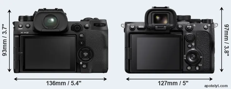 Comparison X-H2 or A7S III rear