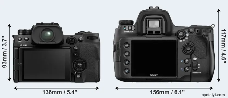 Comparison X-H2 or A850 rear