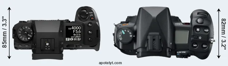 Compare X-H2 versus A850 top