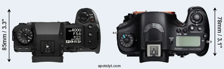 Compare X-H2 versus A99 top