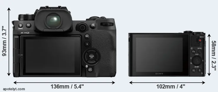 Comparison X-H2 or HX90V rear