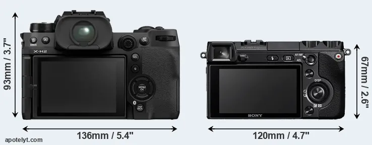 Comparison X-H2 or NEX-7 rear