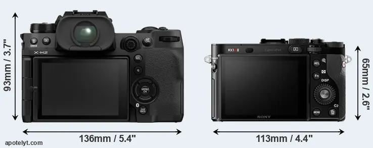 Comparison X-H2 or RX1R II rear