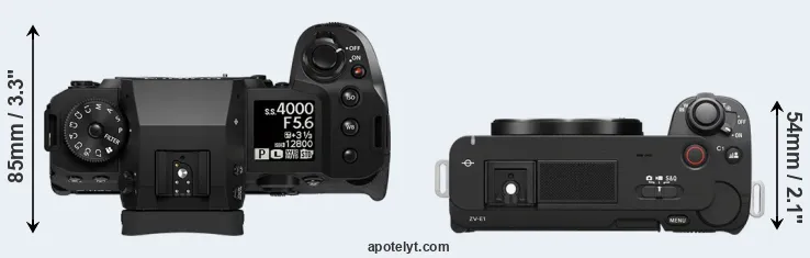 Compare X-H2 versus ZV-E1 top