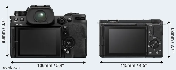 Comparison X-H2 or ZV-E10 II rear
