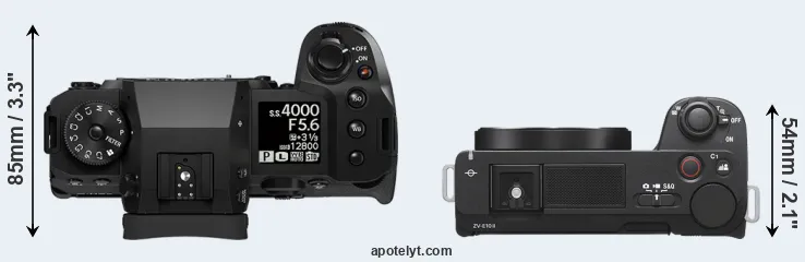 Compare X-H2 versus ZV-E10 II top