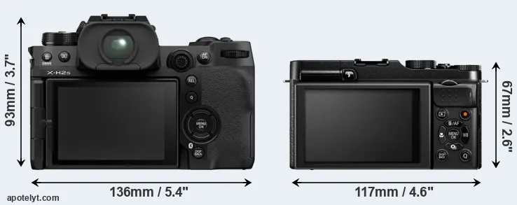 Comparison X-H2S or X-M1 rear