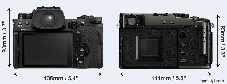 Comparison X-H2S or X-Pro3 rear