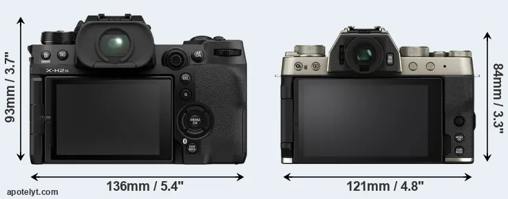 Comparison X-H2S or X-T200 rear