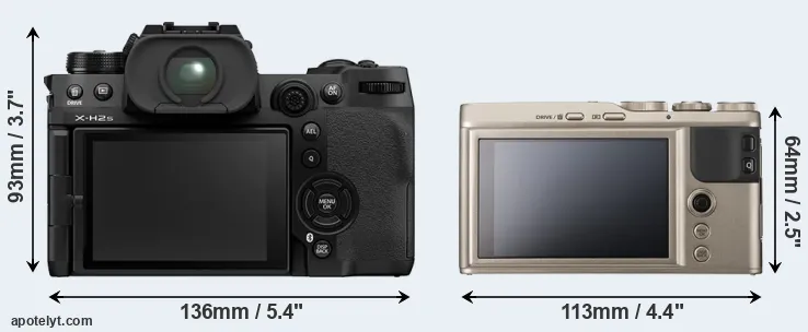 Comparison X-H2S or XF10 rear