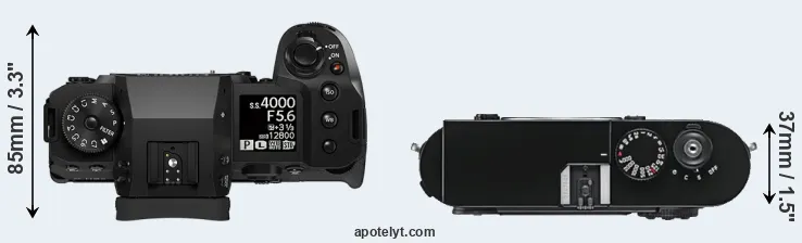 Compare X-H2S versus M9 top