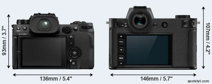 Comparison X-H2S or Leica SL2-S rear