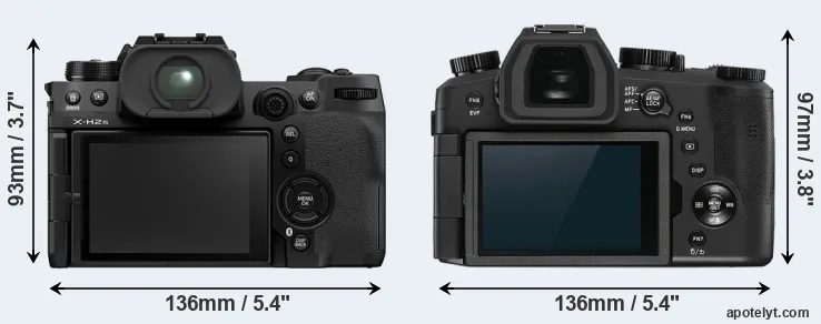 Comparison X-H2S or V-LUX 5 rear