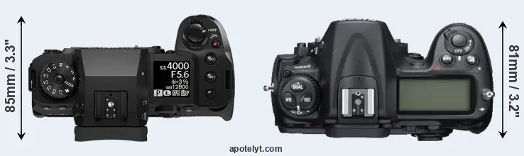 Compare X-H2S versus D300S top
