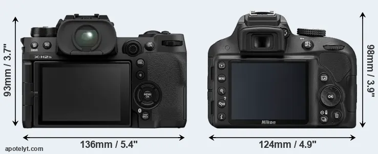 Comparison X-H2S or D3300 rear