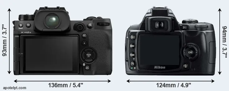 Comparison X-H2S or D40 rear