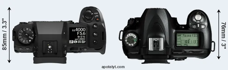 Compare X-H2S versus D50 top