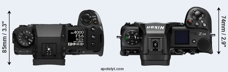 Compare X-H2S versus Z6 III top