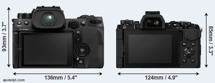 Comparison X-H2S or E-M5 II rear
