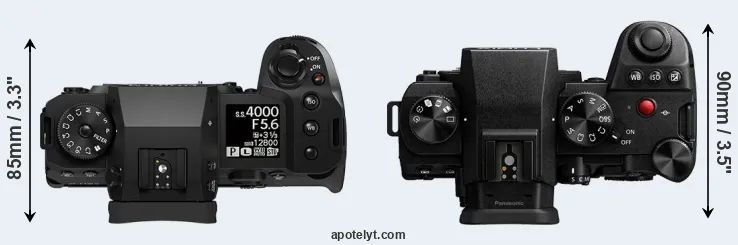 Compare X-H2S versus G9 II top