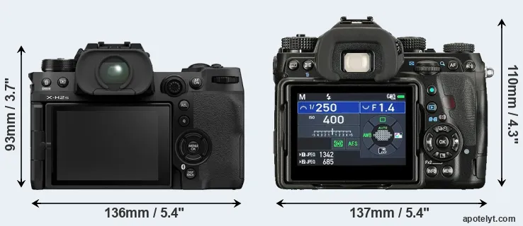 Comparison X-H2S or K-1 II rear
