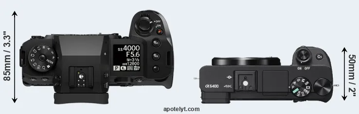 Compare X-H2S versus A6400 top