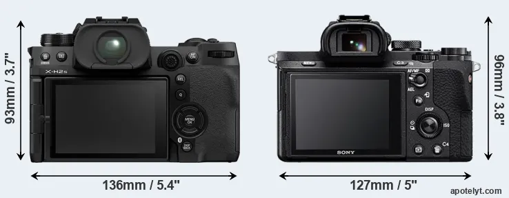 Comparison X-H2S or A7 II rear