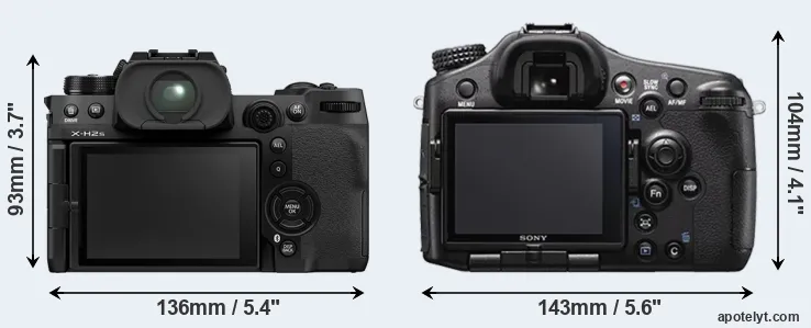 Comparison X-H2S or A77 II rear