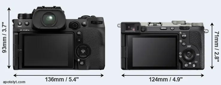 Comparison X-H2S or A7C R rear