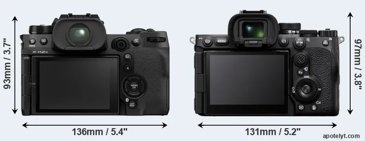 Comparison X-H2S or A7R V rear