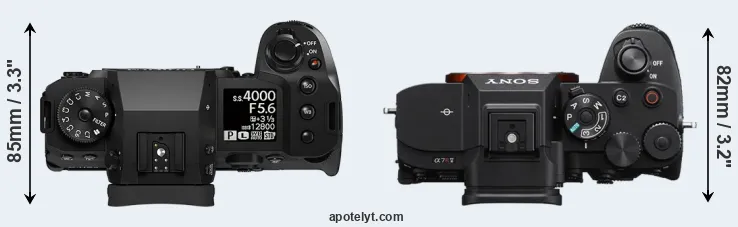Compare X-H2S versus A7R V top