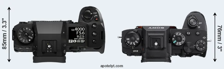 Compare X-H2S versus A9 II top