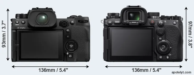 Comparison X-H2S or A9 III rear