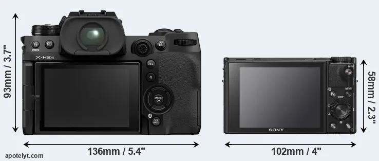 Comparison X-H2S or RX100 VI rear