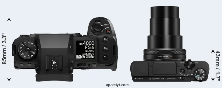 Compare X-H2S versus RX100 VI top