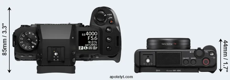 Compare X-H2S versus ZV-1 top