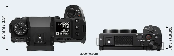 Compare X-H2S versus ZV-E10 top