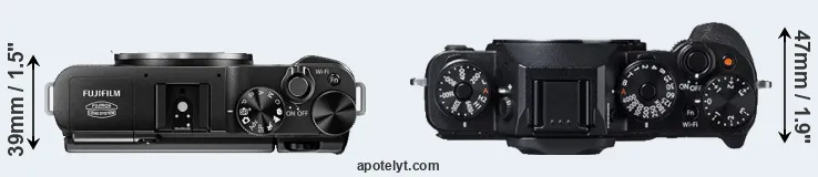 Compare X-M1 versus X-T1 top
