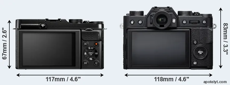 Comparison X-M1 or X-T20 rear