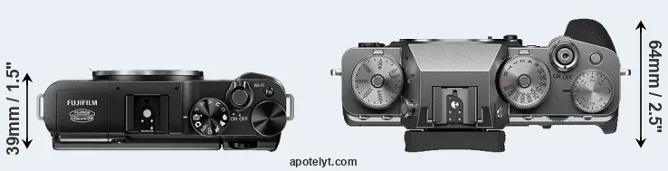 Compare X-M1 versus X-T4 top