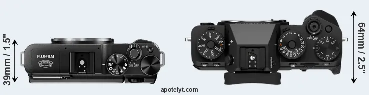 Compare X-M1 versus X-T5 top