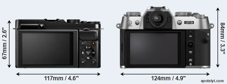 Comparison X-M1 or X-T50 rear