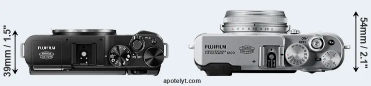 Compare X-M1 versus X100 top
